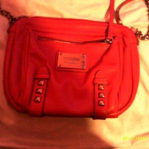 red  nicole leather purse